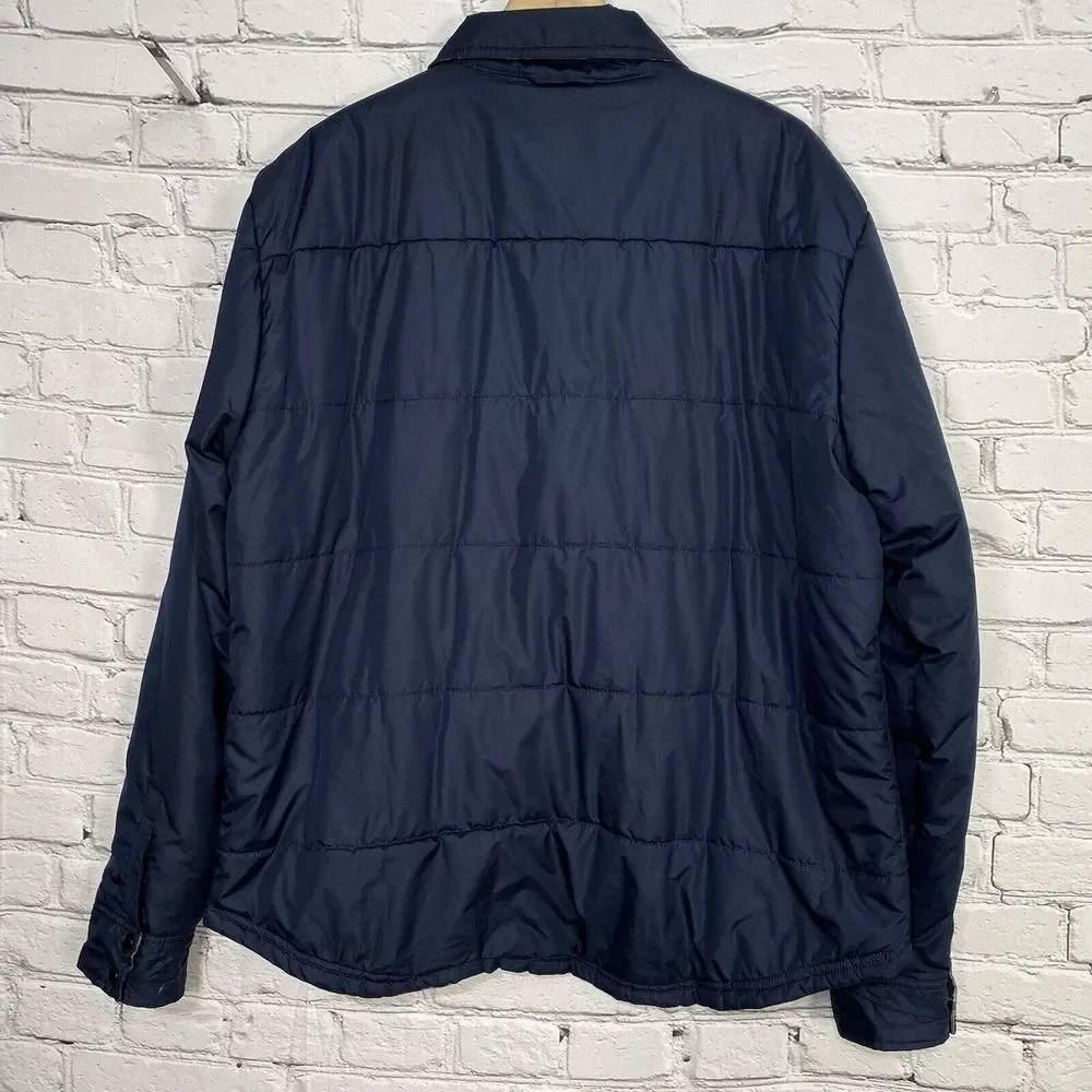 Aeropostale Mens Reversible Aero‎ Solid & Plaid Puffer Jacket Size 2XL Snap 6342